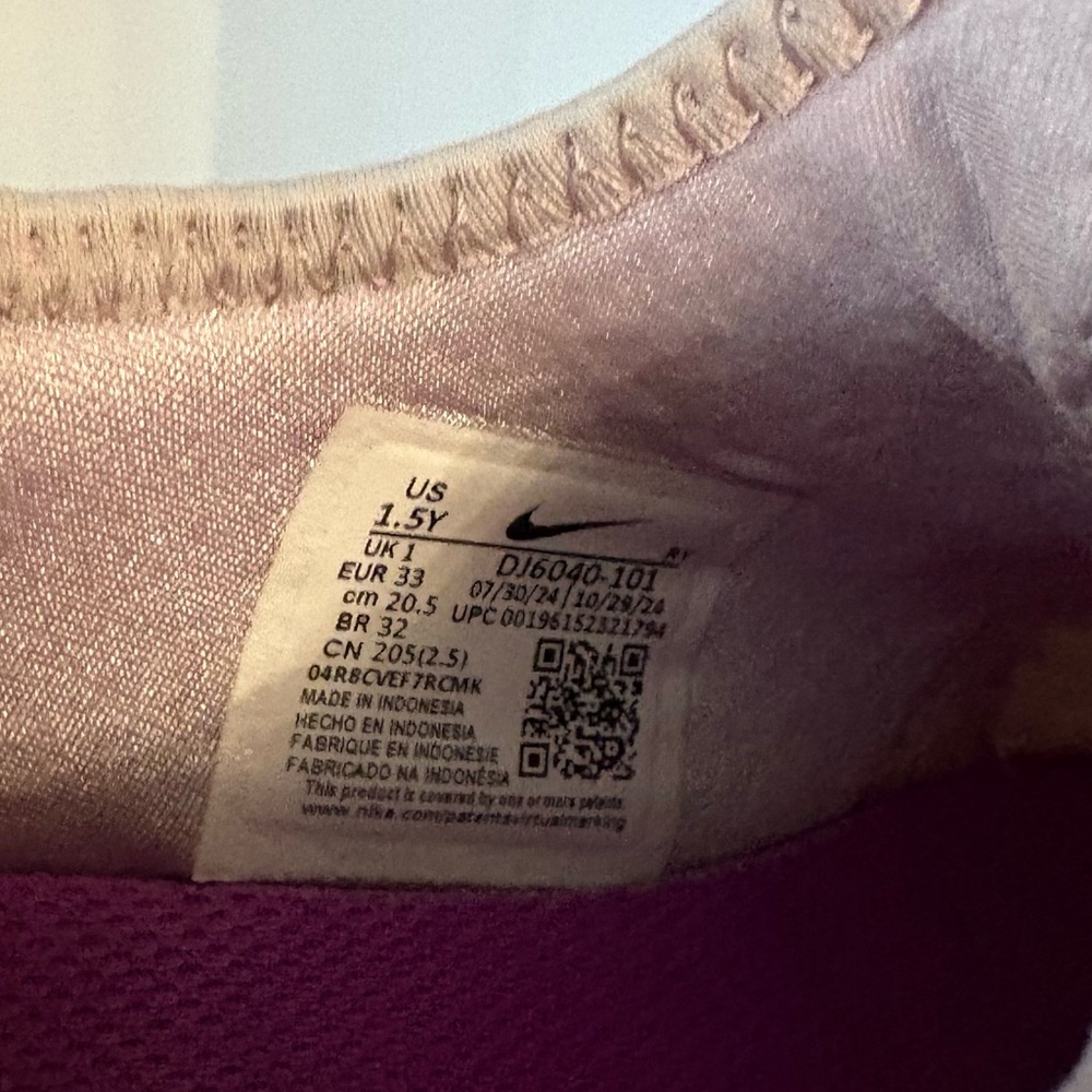 Nike Flex Runner 2 Low White Violet Frost Girls Sneaker DJ6040-101 - Size 1.5Y - Picture 6 of 9
